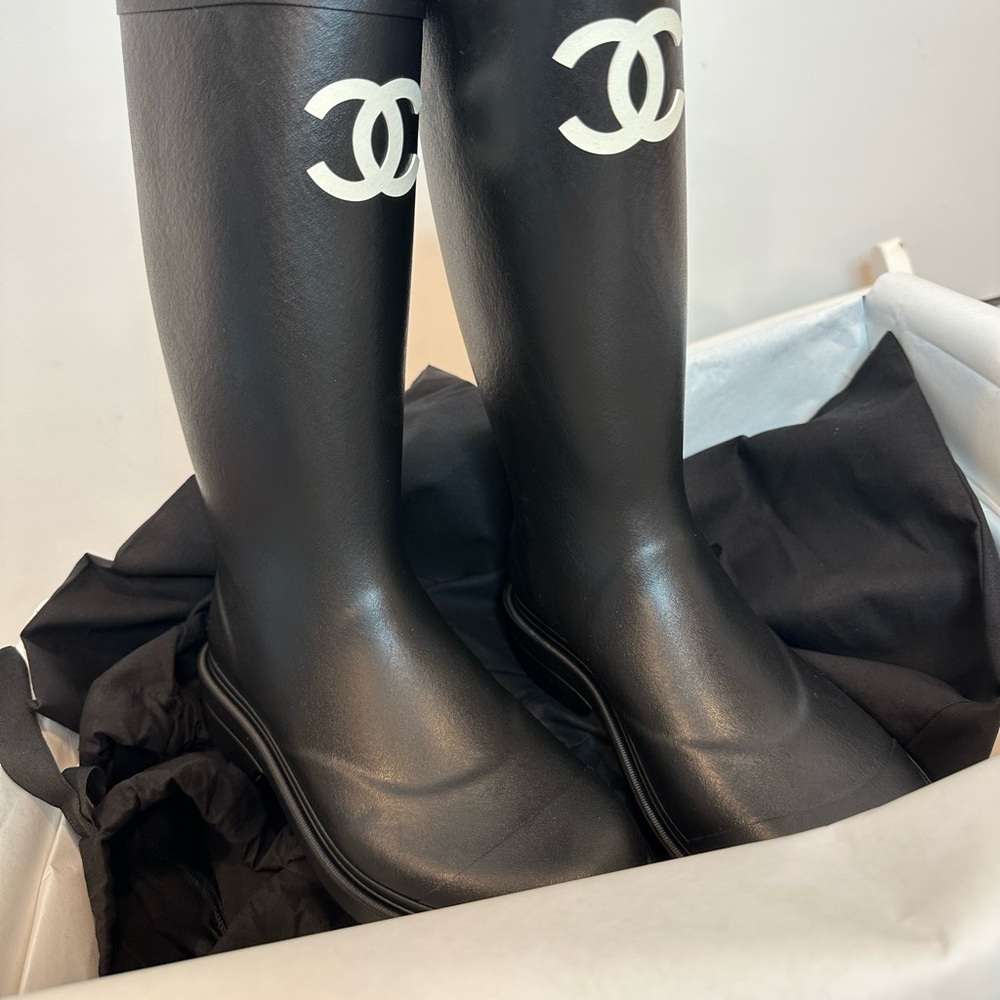 Chanel Black Women's Rain Boots